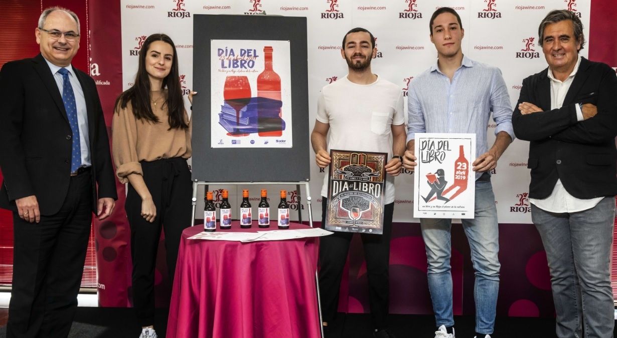 Cartel ganador ‘Un libro y un Rioja, el placer de la cultura’